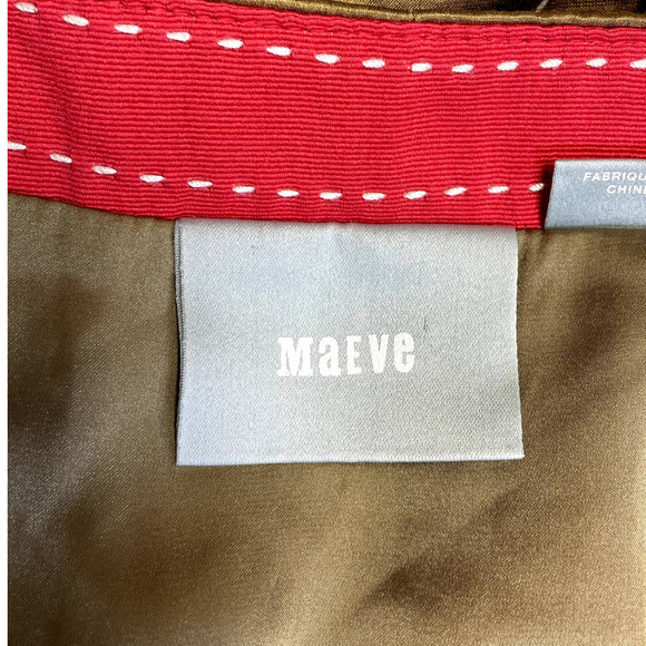 MAEVE by ANTHRO Green Gold Feathered Village Bird Pleated Skirt - Picture 8 of 12